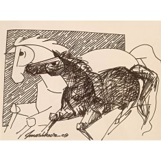 Mashkoor Raza, 10 x 14 Inch, Marker On Paper, Abstract Painting, AC-MR-748 Mashkoor Raza, 10 x 14 Inch, Marker On Paper, Abstract Painting, AC-MR-748